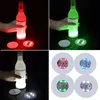 Mini posavasos resplandeciente, pegatinas de luz LED para botella, decoración de jarrón para fiesta, club nocturno, Bar, glorificador LED, tapete para taza de bebida, 4 modos