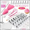 Baking Pastry Tools Cake Decorating Kit Turntable Nozzles For Cream Confectionery Bags Icing Pi Tips Cakes Drop Deliver Packing2010 Dhdjv