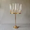 9 Köpfe Hochzeitsdekoration Metall Candlestick Candelabra Halter Engagement Party Tisch Mittelstücke Blume Vasen Gang Säule Säule Säule Blei FY3849 830