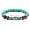 Beaded Strands Buddha Bracelet Spirit Yoga Chakra Tiger Eye Stone White Turquoise Drop Delivery 2021 Jewelry Bracelets Lulubaby Dhjih