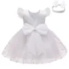 Girl's Dresses Baby Bow Princess Skirt Girl Wave Point Vest Mesh Headdress Flower Birthday Host Christmas Halloween Party DressGirl's