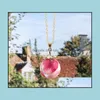 Hänghalsband torkade blommor mode riktiga handgjorda runda klara glashalsband smycken uttalande släpp leverans 2021 hänge lubaby dhbaz
