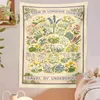 Tappeto botanico di fiori di campo appeso a parete stampa illustrazione floreale diagramma di identificazione arte Boho Decor J220804