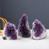 Natural amethyst cluster arts ornament purple crystal block raw Stone healing mineral specimen desktop decoration craft big size