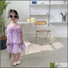 Flickor kl￤nningar sommar baby casual kl￤nning bubbla kjol bowknot rem t￥rta barn barn prinsessa mxhome drop leverans 2021 baby mxhome dhbzi