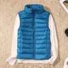 Women s Ultralight Duck Down Vest Jacket Autumn and Winter High Neck Sleeveless 90 White 220819