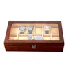 Bekijk dozen Cases Grids Box Case Organizer opslag hout pluis horloges display raam handige glazen glazen koolstofvezel sieraden verpakking