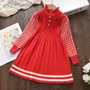 Bear Leader Autumn Winter Girls Dress Girls 4-8y Kids Princess Party Sweater Sticked Dresses Christmas Costume Baby Girl Clothes Y220819