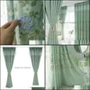 Curtain Drapes Custom Classical Simple Window Green Relief Embroidered Lace Bean Cotton Bedroom Cloth Blackout Tle M830Cur Bdesybag Dhm5W