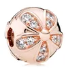 Rose Gold Plated Dazzling Daisy Clip Authentic 925 Sterling Silver Beadsfits European Pandora Style smycken armband halsband Andy Jewel 781493cz