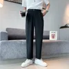 Men's Suits & Blazers Summer Solid Color Suit Pants Men Slim Fashion Society Mens Dress Korean Loose Straight Casual Formal TrousersMen's