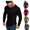 T-shirts pour hommes Marque Hommes Casual Wild Solid Color T-shirt Homme Mode Manches Longues O Cou Slim Tops Respirants Pour Un Usage Quotidien Punk Clot