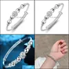 Bangle Exquisite And Creative Nine Transfer Beads Bracelet White Copper Sier-Plated Womens Ball Jewelry Drop Delivery 202 Dhseller2010 Dhvq5