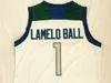 #1 Lamelo Ball NCAA Chino Hills Huskies High School #1 Lamelo Ball Jersey Home White #2 Lonzo Ball Basketball Stitched Jerseys
