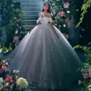 Księżniczka suknia ślubna suknie balowe brokat tiul ukochana panna młoda sukienki szat de mariee z ramion vestidos de noiva mariage