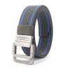 Fashion Mens Weave Double Buckle Belts Designer Tactical Sports Alloy Nylon Belt Green Brown Grey Black High-Quality for Male