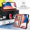 Funda de teléfono con folio magnético de cuerda delgada para iPhone 14 13 12 Mini 11 Pro Max XR XS 7 8 Plus SE2 SE3 Cordón Múltiples ranuras para tarjetas Monedero de cuero Soporte de embrague Carcasa protectora