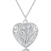 925 Sterling Silver Stéréoscopique Coeur AAA Zircon Pendentif Collier Pour Les Femmes De Mode De Mariage Charme Bijoux