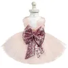 Costume de Noël pour filles pour enfants 1 2 3 4 5 ans Fête d'anniversaire Dentelle Big Bow Princesse Robe Enfant Bébé Robe de baptême Y220819