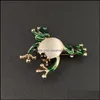 Pins broszki moda broszka dla zwierząt Pearl malarstwo olej biżuteria pinowa żaba ozdoba upuszczenie 2021 Carshop2006 dhcvt