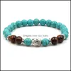 Beaded Strands Buddha Bracelet Spirit Yoga Chakra Tiger Eye Stone White Turquoise Drop Delivery 2021 Jewelry Bracelets Lulubaby Dhjih