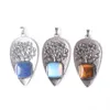 WOJIAER – pendentif en pierre naturelle, forme carrée, Quartz, Aventurine, pendule, tranches de fer, breloque pour collier, bijoux BO984