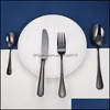 Set di stoviglie da tavola Stoviglie da tavola Set di posate nere Scatola in acciaio inossidabile Forchette Coltelli Cucchiai 24 pezzi Cena Cucina S Imballaggio2010 Dhvsp