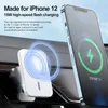 Carregadores sem fio magnéticos de 15w para iPhone 14 13 12 Magnet de carro Montar o suporte para o telefone de carregamento Fast Charging Air Vent Stand Charger