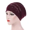 breathable Lace Turban Caps For Women Muslim Diamonds Underscarf Bonnet Chemo Beanie Hat Islamic Hijab Head Wrap Under Scarf Cap Ethnic Clot H6Ny#