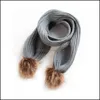 Scarves Wraps Autumn Winter Baby Kids Warm Faux Fur Ball Knitted Scarf Children Knitwear Neck Neckchief Mxhome Drop Delivery Mxhome Dhlkj