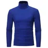 Men's Solid Color Turtleneck T Shirts Male Slim Fit Long Sleeve T Shirts Black White Men tshirt Tops M-3XL 220819