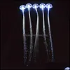 Dekoratif Çiçek Çelenkleri 50pcs Glow Led Işık Up Fiber Optik Barrettes Partisi Dans Saçkağı Klipli Yanıp Sönen Örgü Biz Bdesybag Dhalx