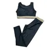 Feminino ioga conjunta alta cintura traje de corrida logotipo de luxo bordado impressão forte fitness nylon roupas de ginástica roupas de ginástica lençol de quadril