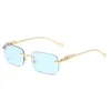 Sunglasses women Luxury Designer Sunglasses Eyeglasses Frames Temples Metal Frameless Rimless Rectangular Shape for Men Eyewear Op5839996