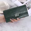 HBP Wallet Women's Long Korean Version Solid Color Simple Student Buckle Multi Card Position Large Capacity Anti Degaussing Handbag 220815