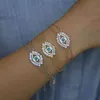 Bangle Designer Baguette Cubic Zirconia Cz Lucky Eye Bracciale 3 colori Luxury Gorgeous Women Gift Turquoises Gem Shiny Turkish Evil Jewelry