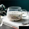 Mokken Letter Gedrukte Transparant Creative Glass Coffee Tea Drinks Dessert Breakfast Milk Cup Handgreep Drinkware Drop Delivering 202 MXHOME DHH8F