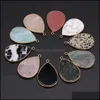 Arts And Crafts Waterdrop Healing Labradorite Semi-Precious Stone Charms Turquoise Bed Wooden Quartz Crystal Pendant Diy N Sports2010 Dhucx