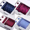 Bow Ties Present Box 100% Silk 65 Färger slipsar Hanky ​​Pocket Squares Cufflink Set Slipsa Male Ivory Polka Dot Easter Daybow