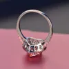 Trendy Pink Diamond Heart Rings Bijoux pour femmes de luxe pour les conceptions de mariage