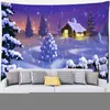 Arbre de Noël sous la neige tapis tenture murale cadeaux de vacances coloré psychédélique Tapiz paysage naturel décor à la maison J220804