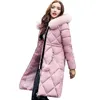 Damskie puch Parkas Winter Womiet Hoat Ladies Fur Fur Clar Grutuje się ciepła długa kurtka płaszcza żeńska Plus w rozmiarze 5xl odzież wierzchnia parka