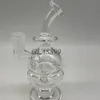 Tjock återvinnare röker vattenpipa glas bong bubbler Heady Water Pipe Oil Rigs fab äggduschhuvud perkolator dab rigg shisha accessoarer