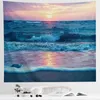 Ocean Carpet Wall Hanging Sea Beach Wave Sun Cloud Landscape Nature Art Decor Boho ation Home Tapiz J220804