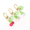 Wholesale Acrylic Cherry Keychain Fruit Key Rings Zipper Pull Charm Planner Charms Accessories Hangbag Hanging Pendant Keyring For Women Girls