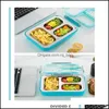 Ensembles de vaisselle 304 Boîte à lunch en acier inoxydable Compartiment Bento Cuisine Conteneur anti-fuite Étudiants Enfants Utiliser Drop Delivery Mjbag Dhccz