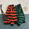 Men039s Sweaters Fashion Pullover Red And Black Stripe Knitted Sweater Men Women39s Autumn Winter Round Neck Casual Trend Cl2520825