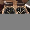 S-37mm Piloto de bronze Ronda 6004 Homens assistem vintage Militar Simple Fashion Style Quartz Clock Leather 10 Bar Rellojes