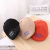 Baby Hat Fashion Boys Berets Solid Color Letter Prints 1-3 Years Kids Sun Hats Soft Cotton Children Cap