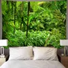 Grande tapisserie Beau mur de forêt naturelle suspendue hippie bohemian tapis mandala art décor j220804